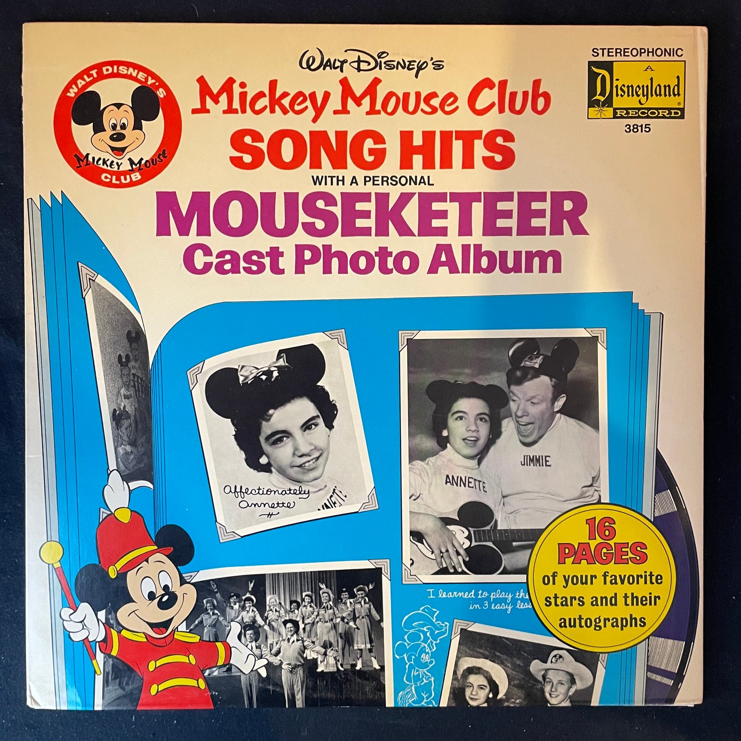 Mickey Mouse Club - Song Hits With A Personal Mousketeer Cast Photo Album [LP]